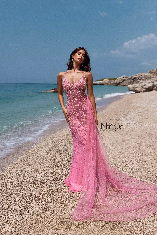 Blush by Alexia Designs 91042 - V-Neck Rhinestone Embellished Gown Color block unclassified dresses