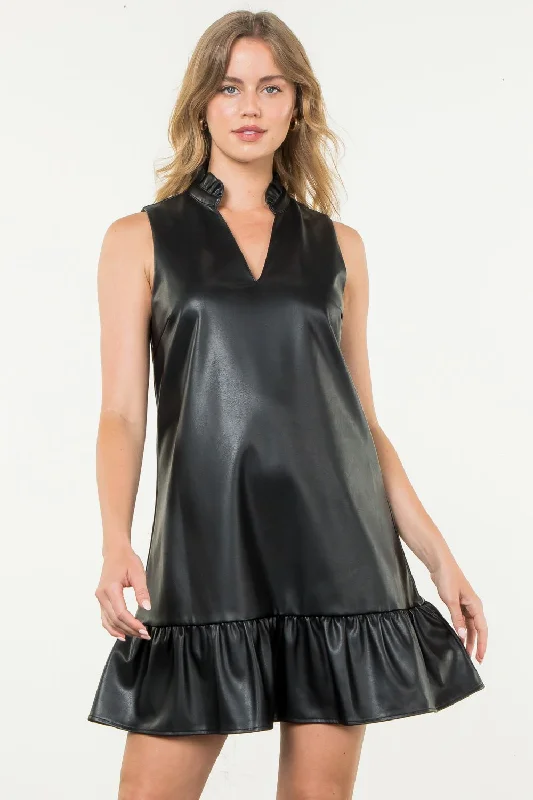 Cammie Faux Leather Dress Black Sexy unclassified dresses