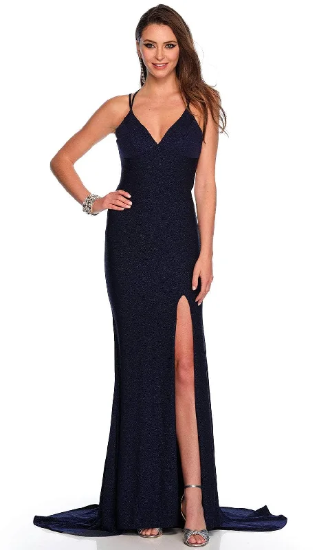 Dave & Johnny 11245 - V-Neck Shimmer Jersey Prom Gown Travel unclassified dresses