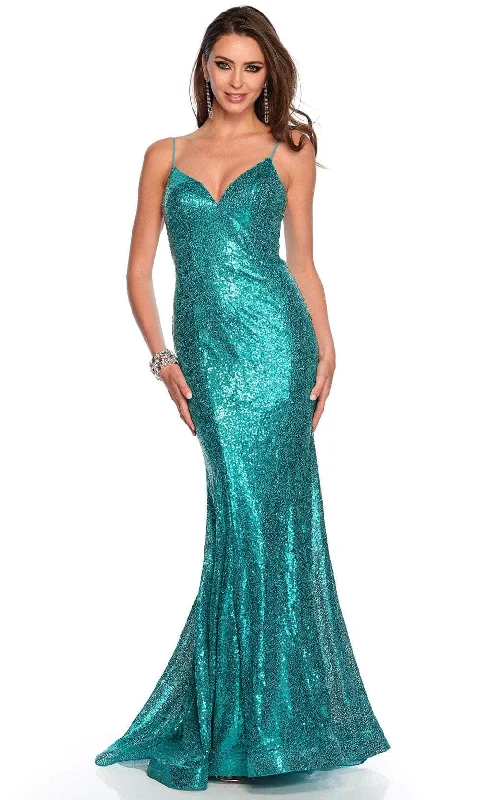 Dave & Johnny 11274 - Deep V-Neck Iridescent Prom Gown Office unclassified dresses