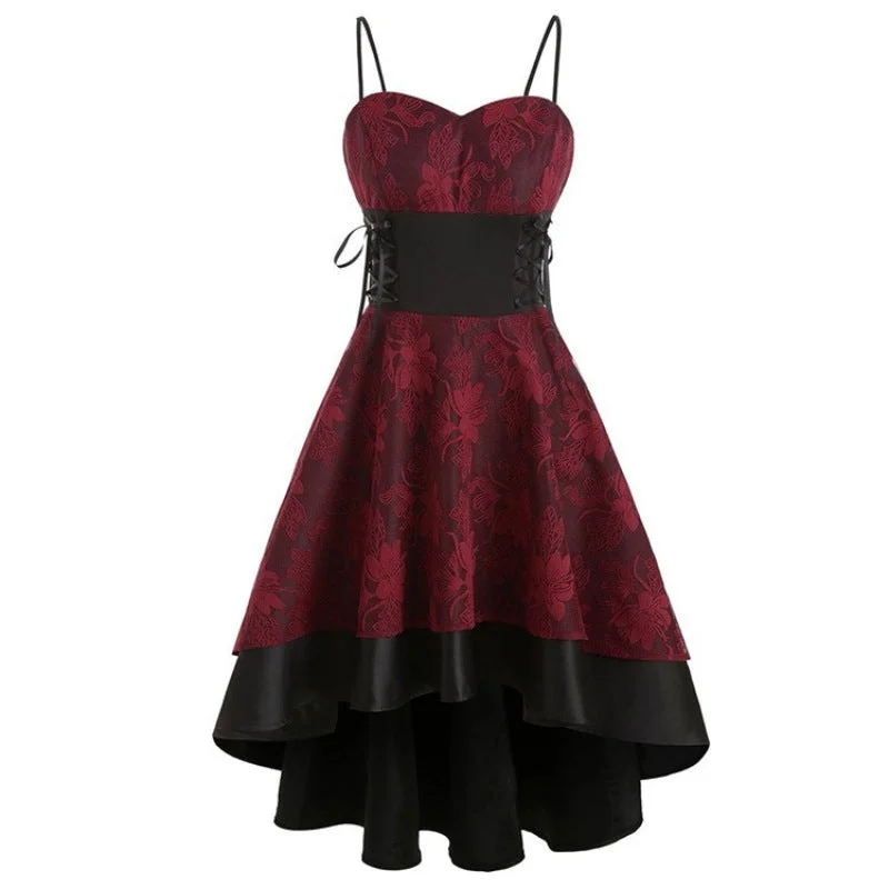 Retro flowers Steampunk dress Travel unclassified dresses