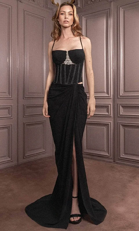 Gatti Nolli Couture GA-7005 - Draped Mermaid Evening Dress Earthy tone unclassified dresses