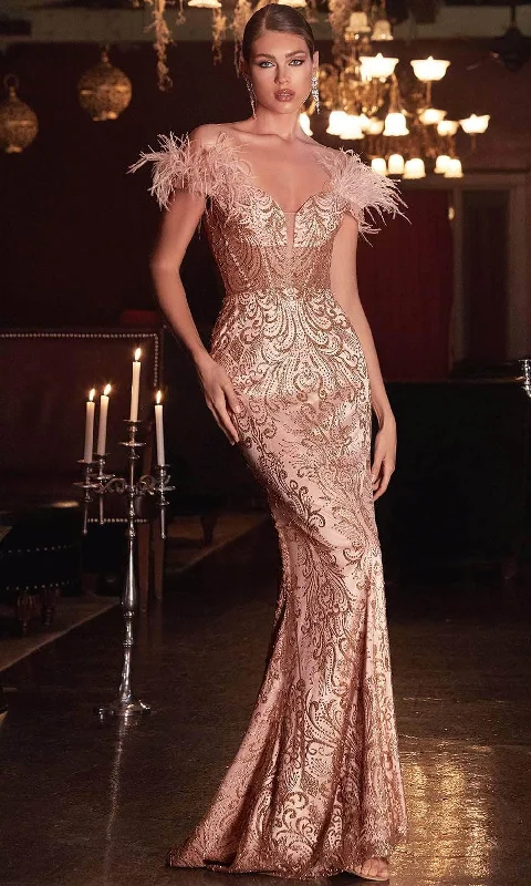 Ladivine J824 - Beaded Trumpet Prom Gown Unique unclassified dresses