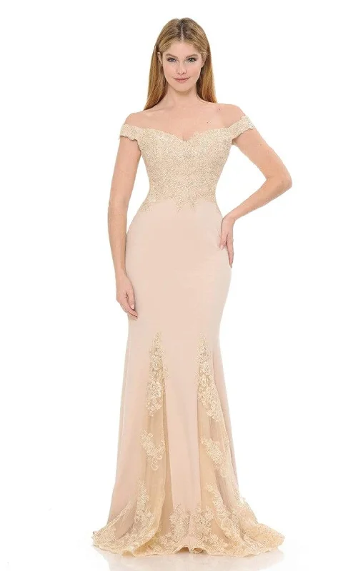 Lenovia - Off Shoulder Embroidered Sheath Gown 8137SC Embroidered unclassified dresses