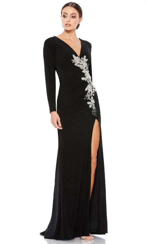 Mac Duggal 12453 - V-Neck High Slit Evening Dress Open-back unclassified dresses