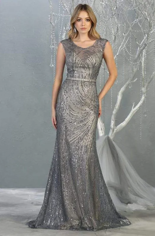 May Queen - Glittered Cap Sleeve Evening Dress RQ7810 Date night unclassified dresses