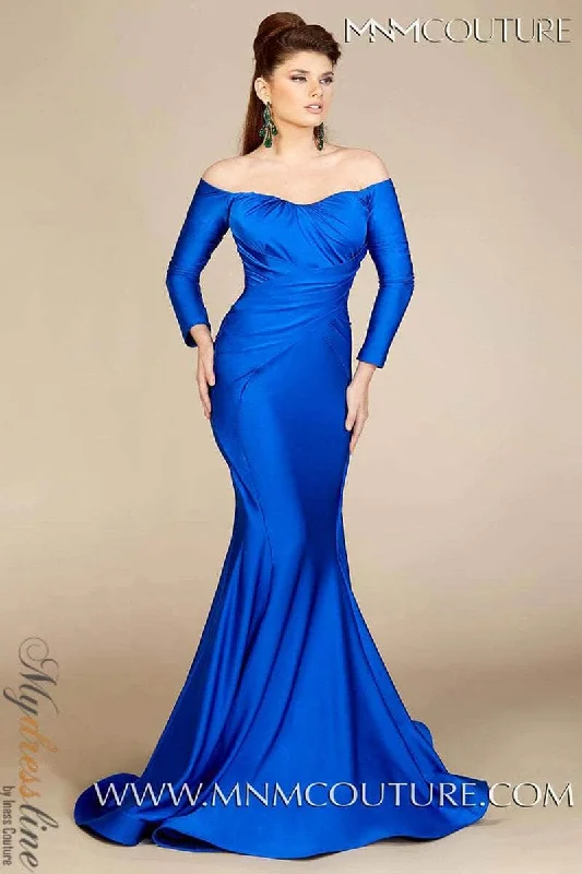 MNM Couture S0003 - Off Shoulder Trumpet Evening Dress Beaded unclassified dresses