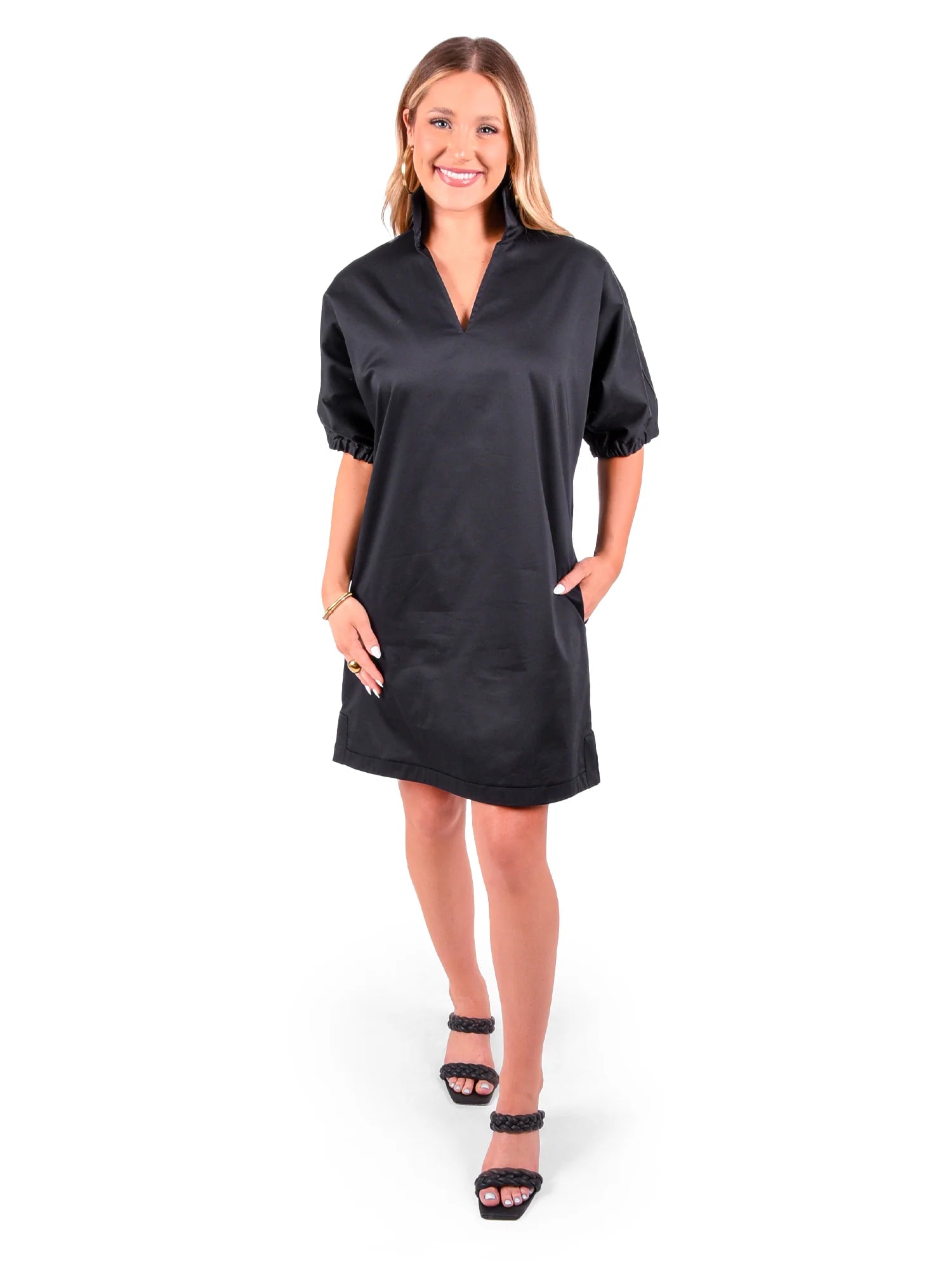 Poppy Dress - Black Cotton Poplin Fall unclassified dresses