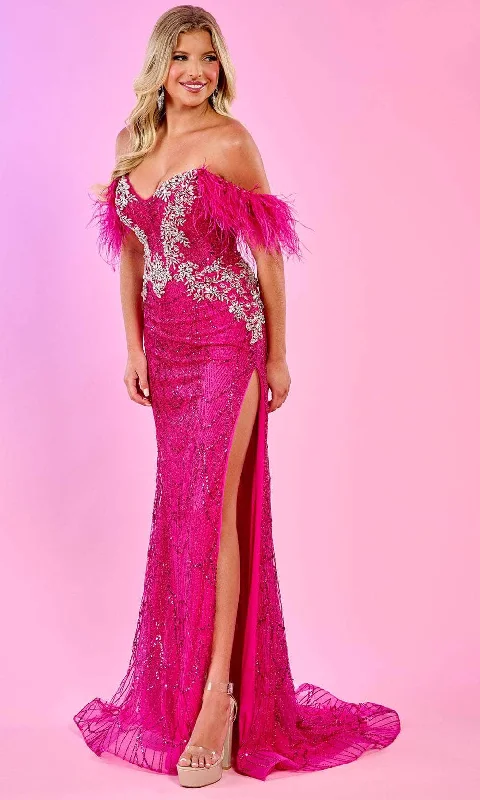 Rachel Allan 70513 - Feather Embellished Prom Dress Summer unclassified dresses