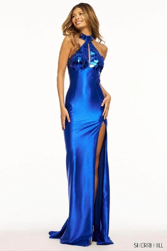 Sherri Hill 56093 - Cut Glass Embellished High Neck Prom Gown Graduation unclassified dresses