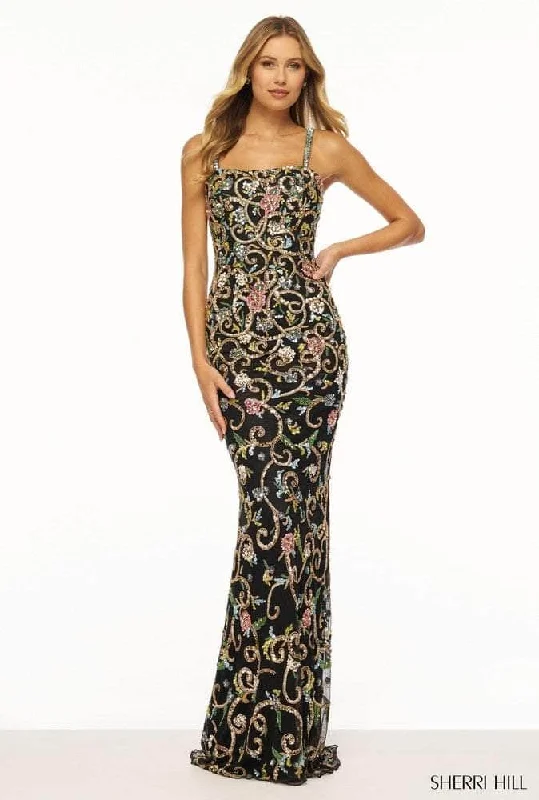 Sherri Hill 56202 - Beaded Straps Fitted Evening Gown Party unclassified dresses