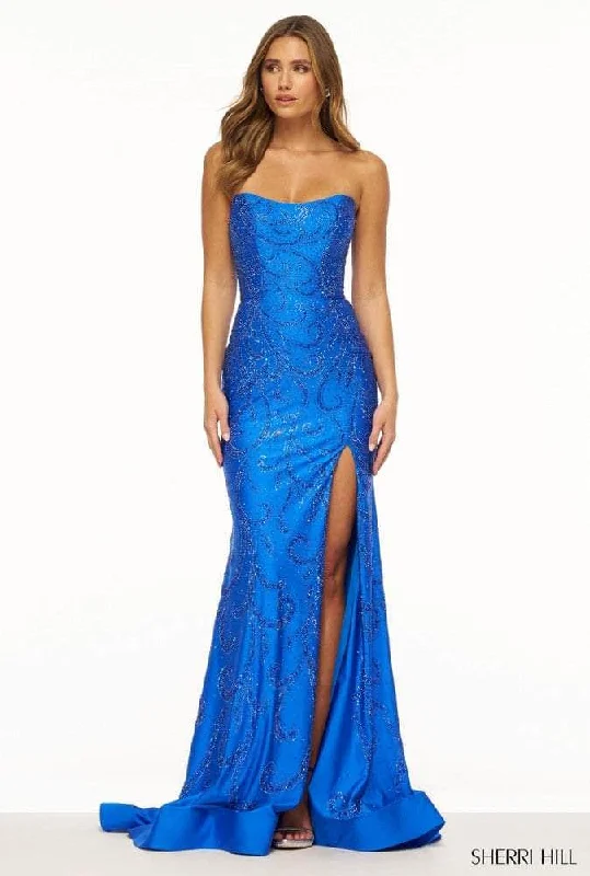 Sherri Hill 56318 - Strapless Hot Fix Embellished Prom Dress Off-shoulder unclassified dresses