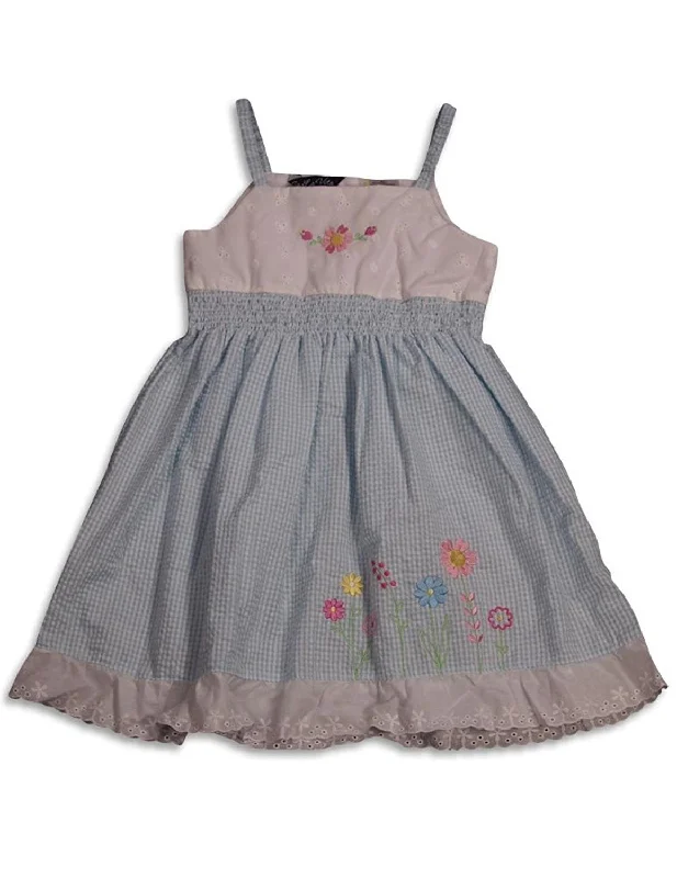 So La Vita - Little Girls' Gingham Sundress Satin unclassified dresses