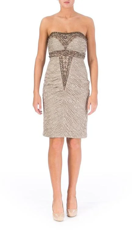 Sue Wong - Strapless Embellished Sheath Dress N2424SC Minimalist unclassified dresses