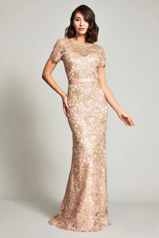 Tadashi Shoji BOQ19428L - Metallic Embroidered Formal Dress Sexy unclassified dresses