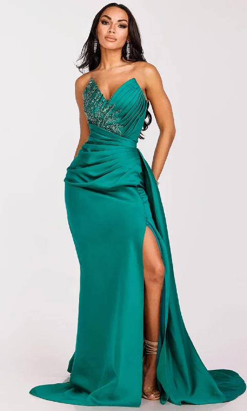 Terani Couture 231P0062 - Strapless Mermaid Evening Gown Ruched unclassified dresses