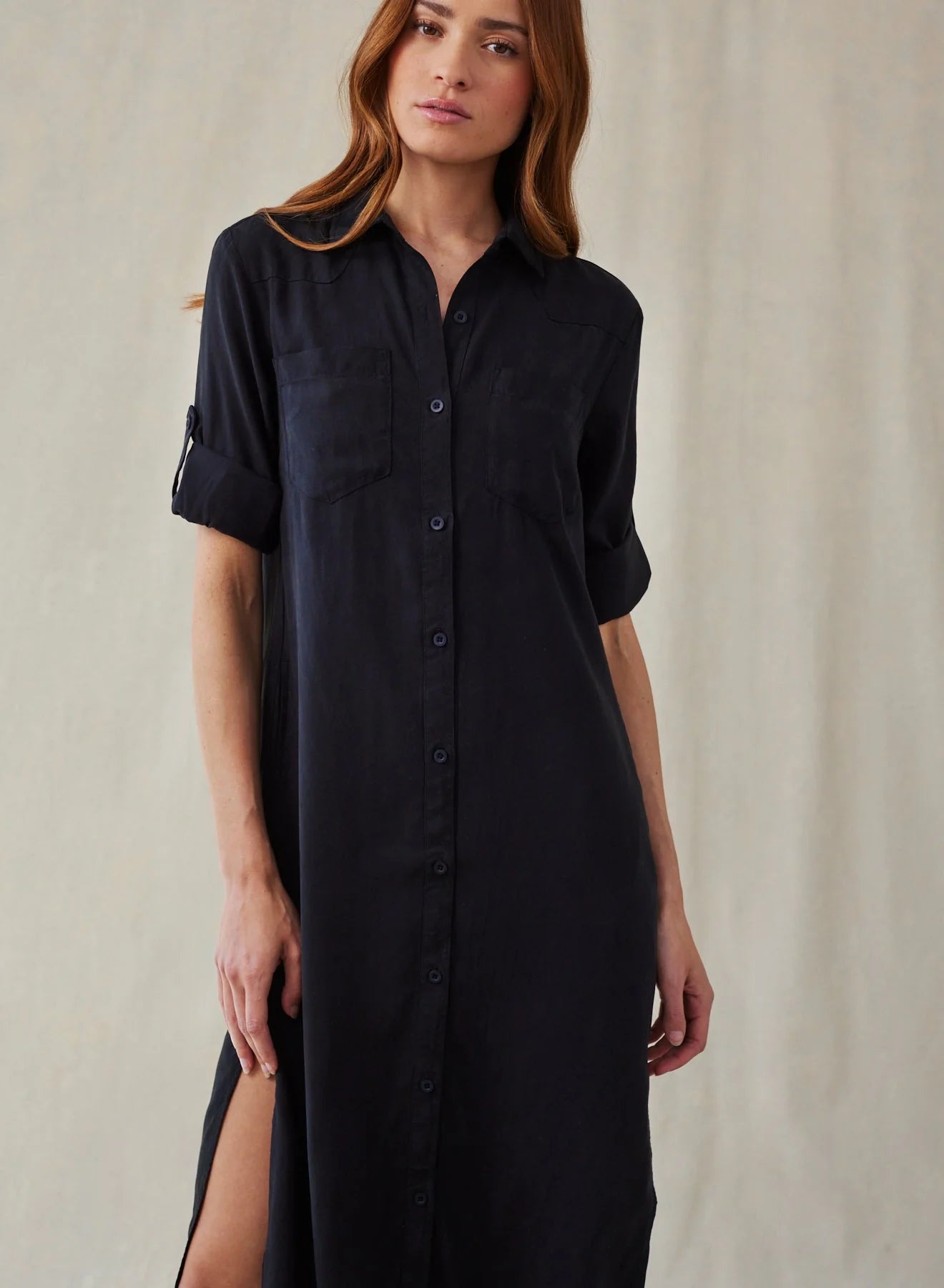 Western Yoke Duster Dress Vintage Black Off-shoulder unclassified dresses