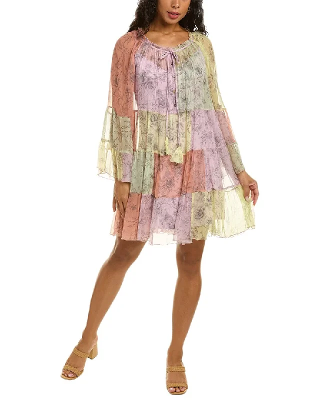 Johnny Was Petunia Silk Mini Dress Trendy Mini Skirt