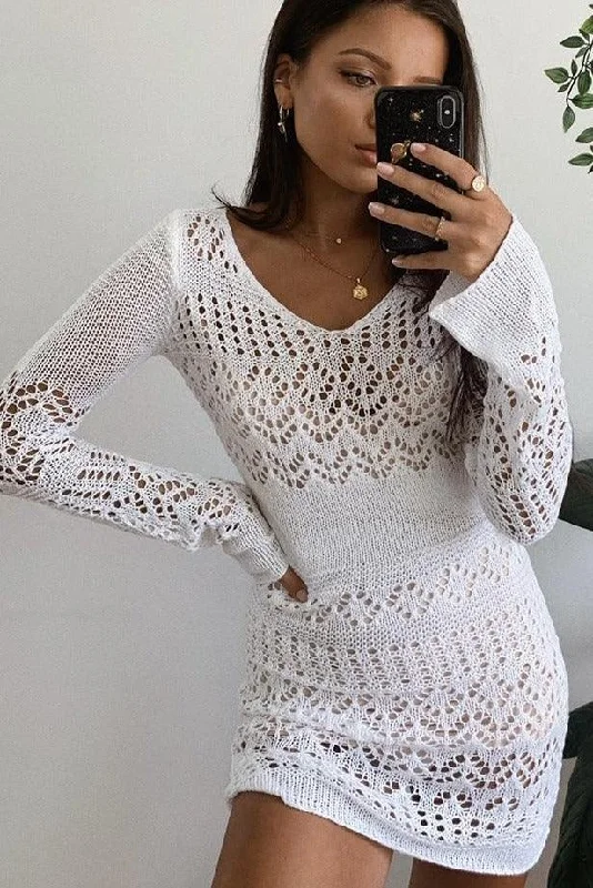 Shona Crochet Mini - White Ripped Mini Denim Skirt