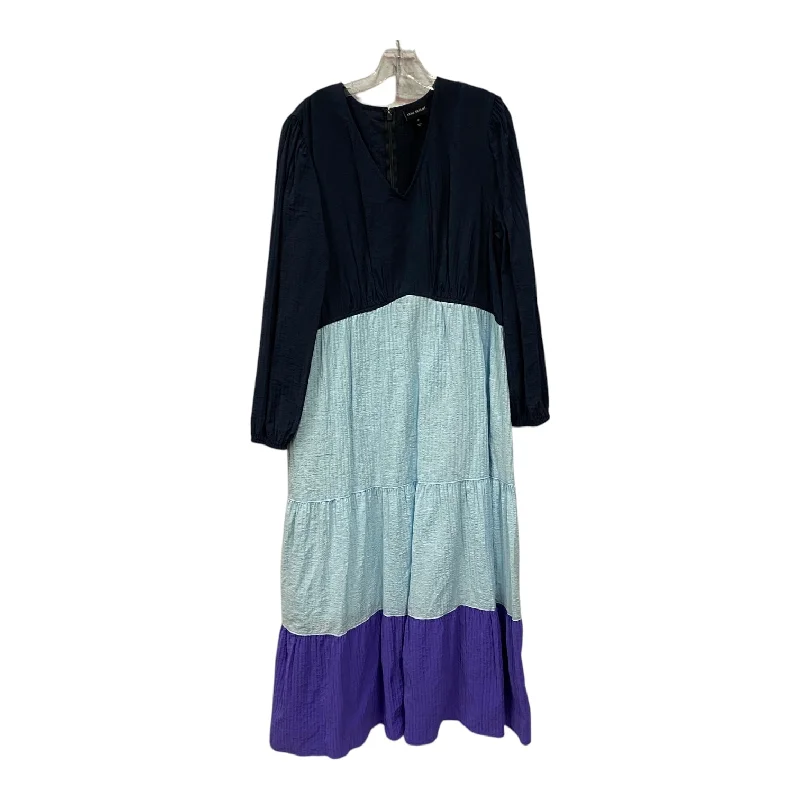 Dress Casual Maxi By Lane Bryant In Blue & Purple, Size:2X Satin Maxi Skirt