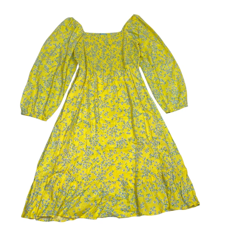 Dress Casual Midi By Draper James Rsvp In Yellow, Size: Xxl Elegant Midi Dress