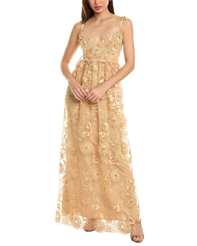 Alberta Ferretti Embroidered Lace Gown Lace Dress Fashion