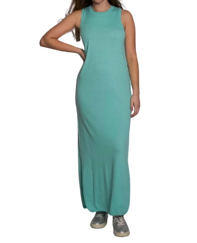 Dana Floaty Tank Dress In Aqua Soft Fabric Tank Dress