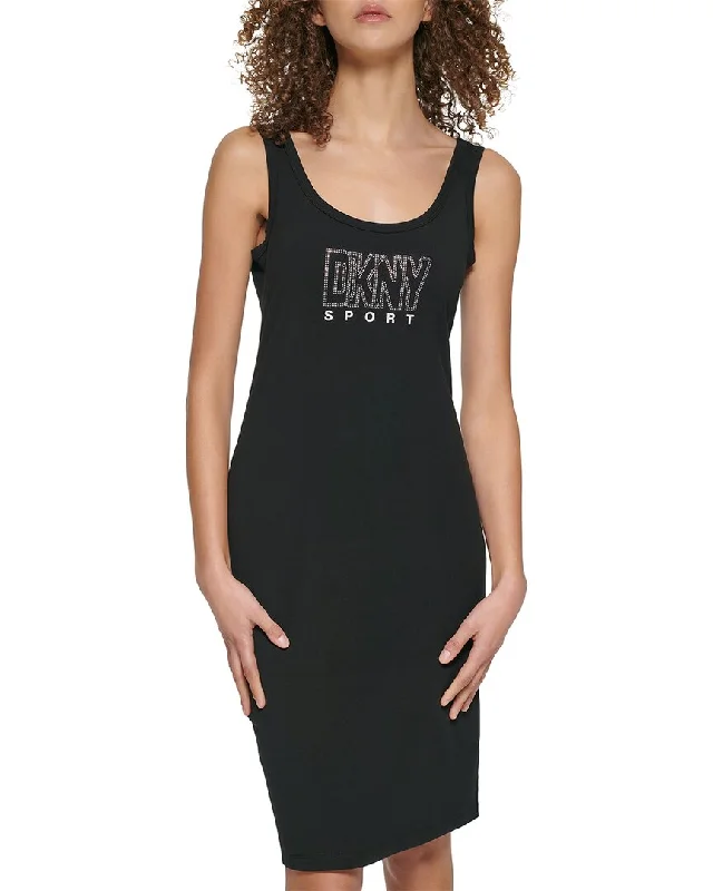 DKNY Rhinestone Outline Logo Tank Dress Tank Dress Outfit