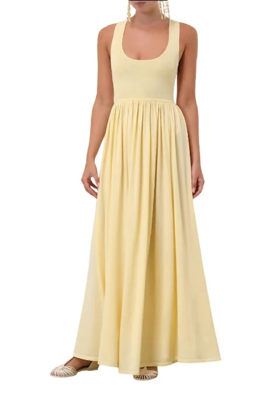 Harmony Metallic Tank Dress In Lemon Bold Tank Dress