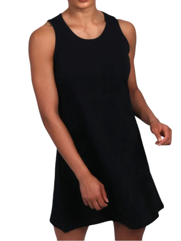 Molly Tank Swing Dress In Black Flowy Tank Dress