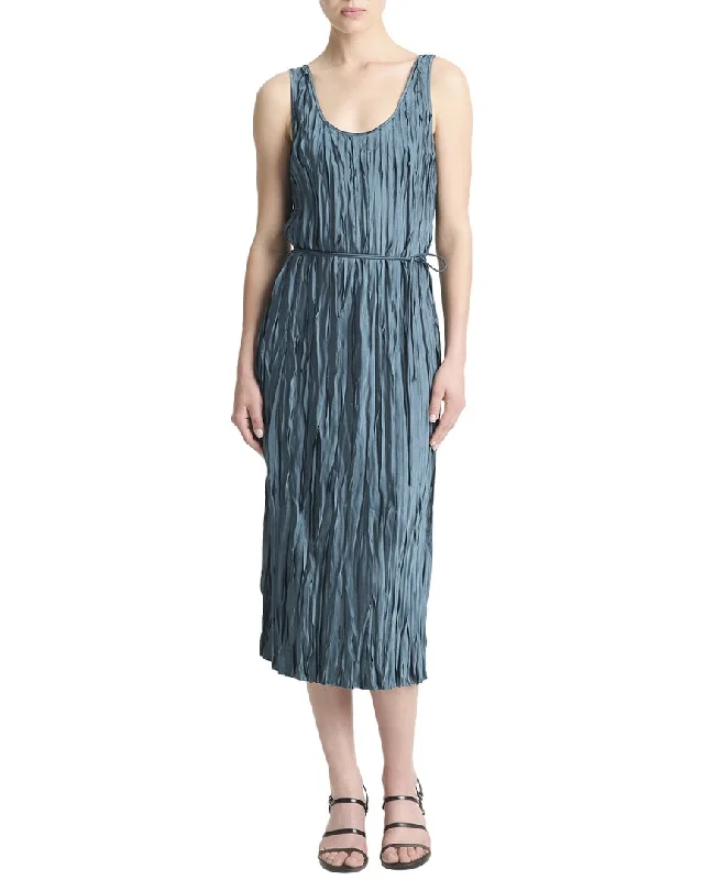 Vince Crushed Bias Strip Tank Dress Elegant Tank Dress